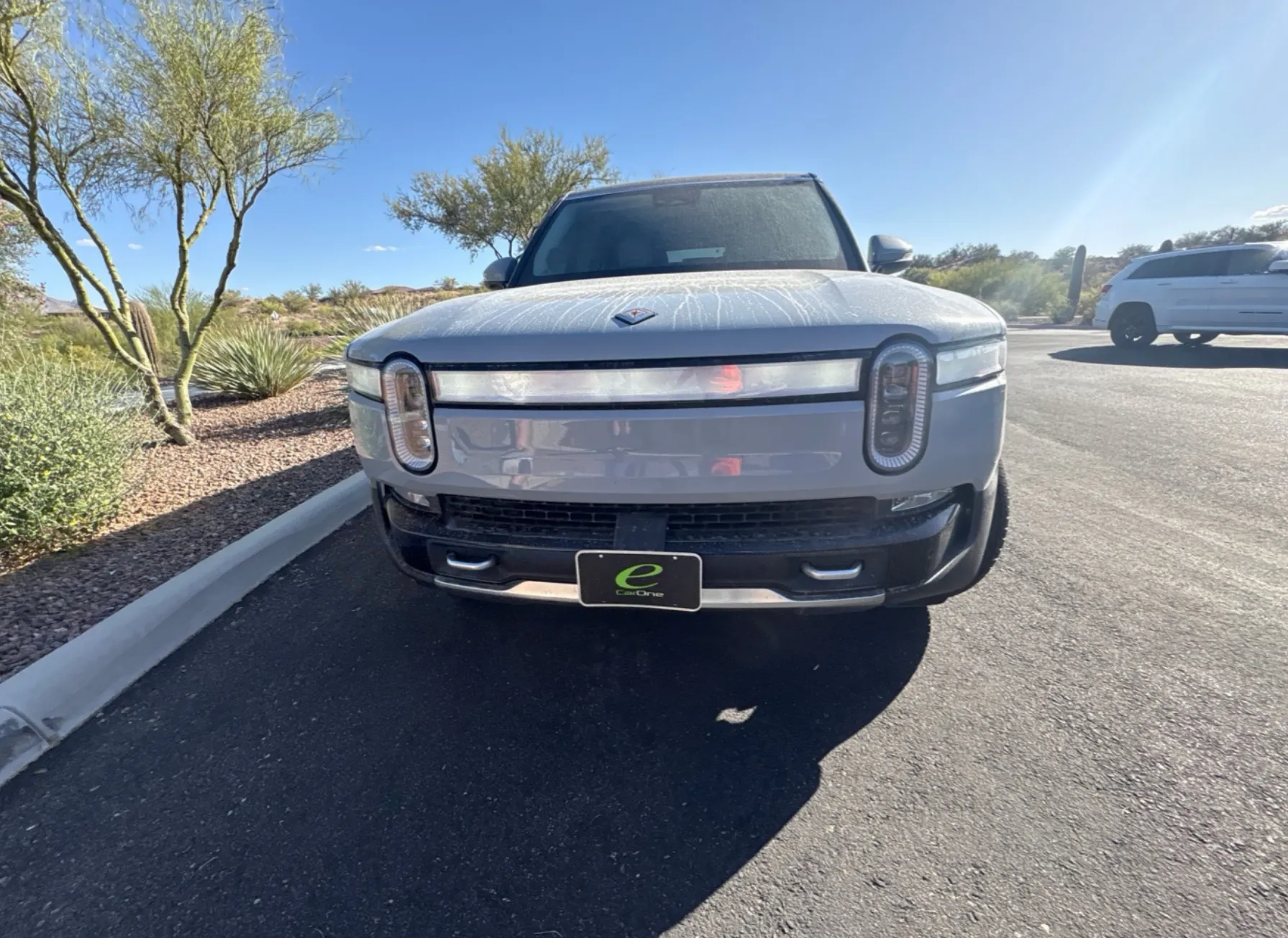 An electric vehicle we shipped, at pickup or delivery