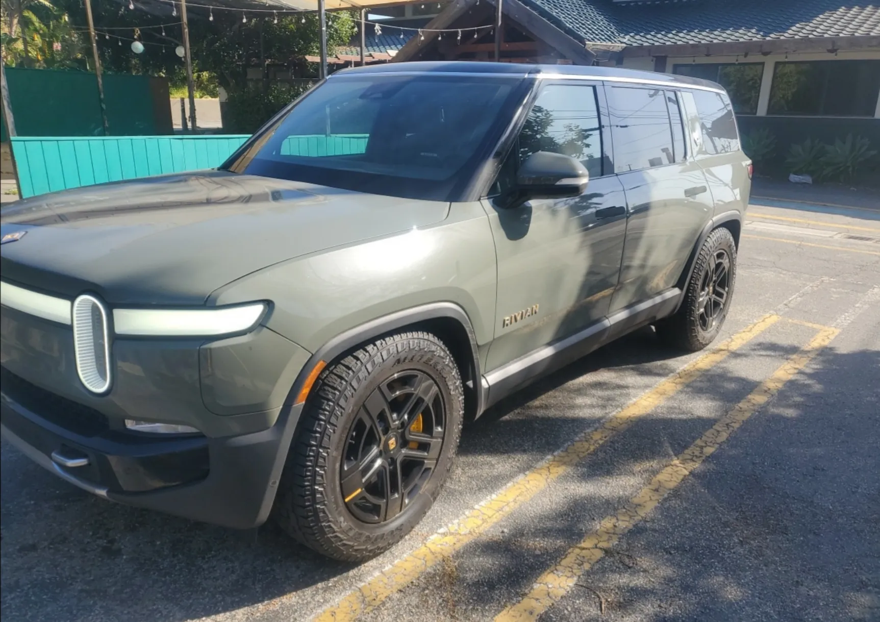 An electric vehicle we shipped, at pickup or delivery