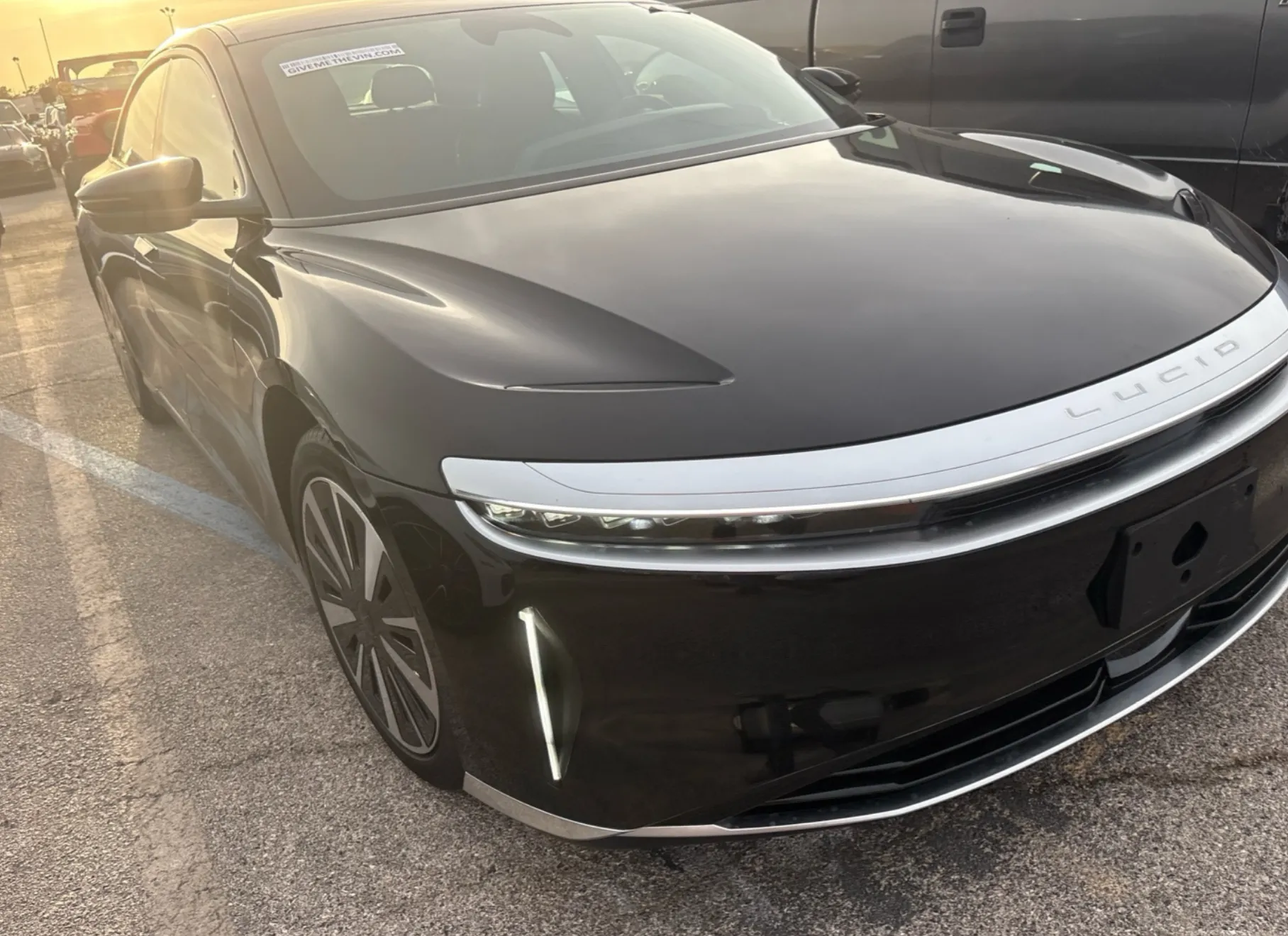 An electric vehicle we shipped, at pickup or delivery