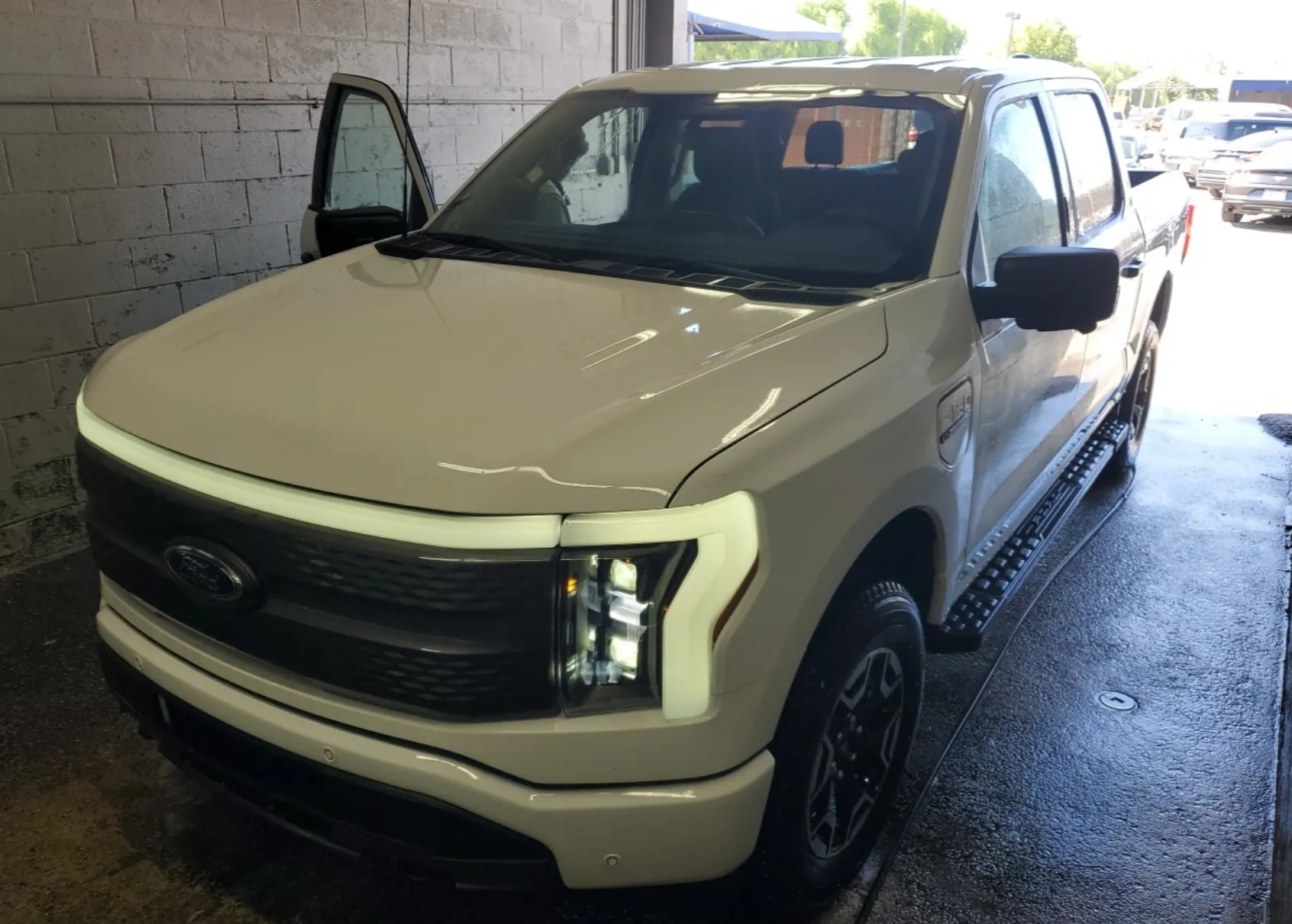 An electric vehicle we shipped, at pickup or delivery