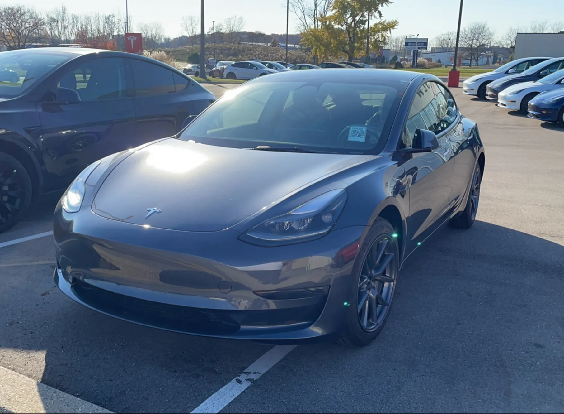 An electric vehicle we shipped, at pickup or delivery